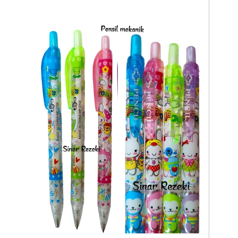 1 buah Pensil mekanik/pensil cetrek/pensil mekanik fancy/pensil sekolah anak