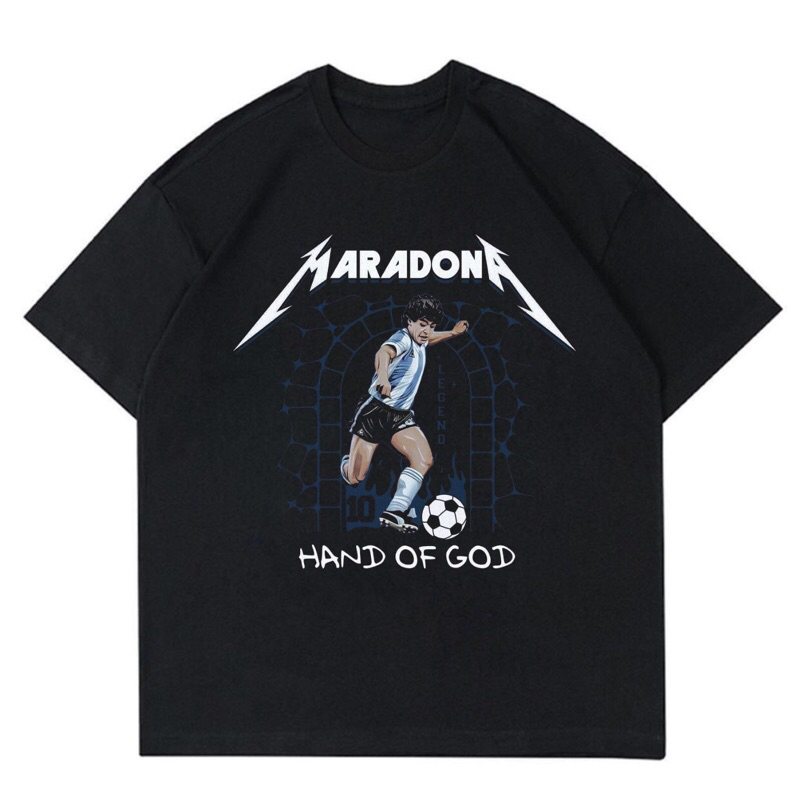 KAOS MARADONA - HAND OF GOD OVERSIZE | T-SHIRT LEGENDA MARADONA VINTAGE | BAJU MARADONA LEGEND VINTA