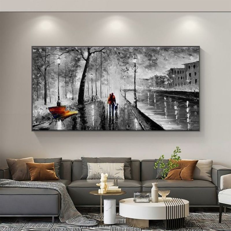 Lukisan bunga gold Aesthetic 120 x 70 cm Lukisan Abstrak Ruang tamu kamar tidur