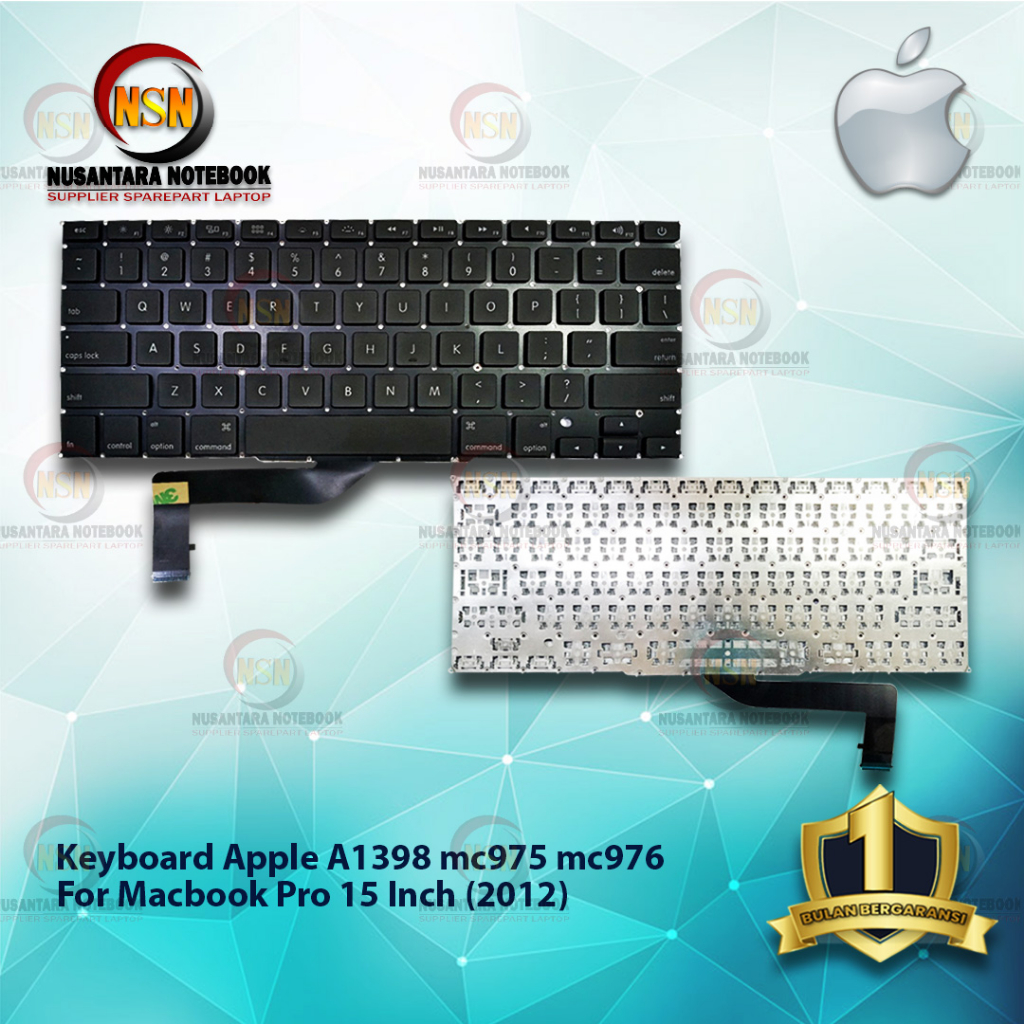 Keyboard Only Apple A1398 mc975 mc976 For Macbook Pro 15 Inch (2012)