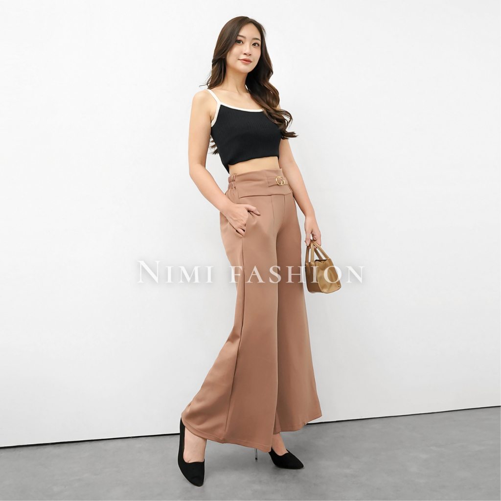 NIMI - Yora Cullotes Celana Kulot Scuba Highwaist Wanita Wide Leg Premium