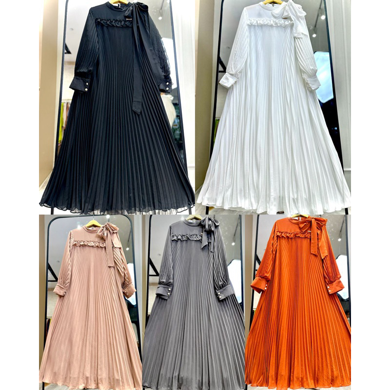 Gamis plisket pita shellasaukia