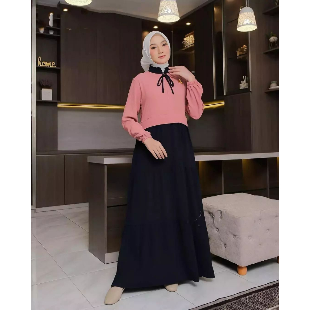 Gamis Polos Terbaru Gamis Dress Crinkle Baju Kondangan Wanita Nazwa Dress Gamis Modern Wanita Terbaru Crinkle