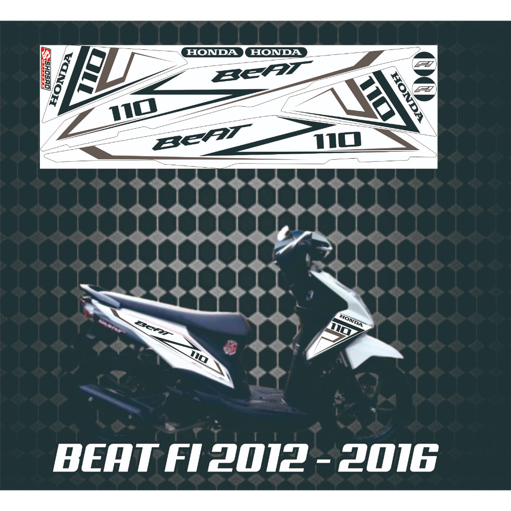 STRIPING HONDA BEAT FI PUTIH 2012-2015 VARIASI STRIPING MOTOR BEAT STIKER BEAT FI / SETIKER STRIPING BEAT FI 2013-2015 VARIASI
