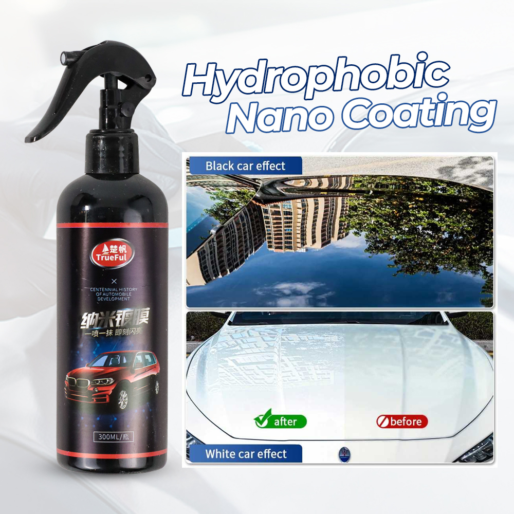 TRUEFUL Cairan Anti Air Kaca Mobil Hydrophobic Nano Coating 300ml - TF-6 - Black