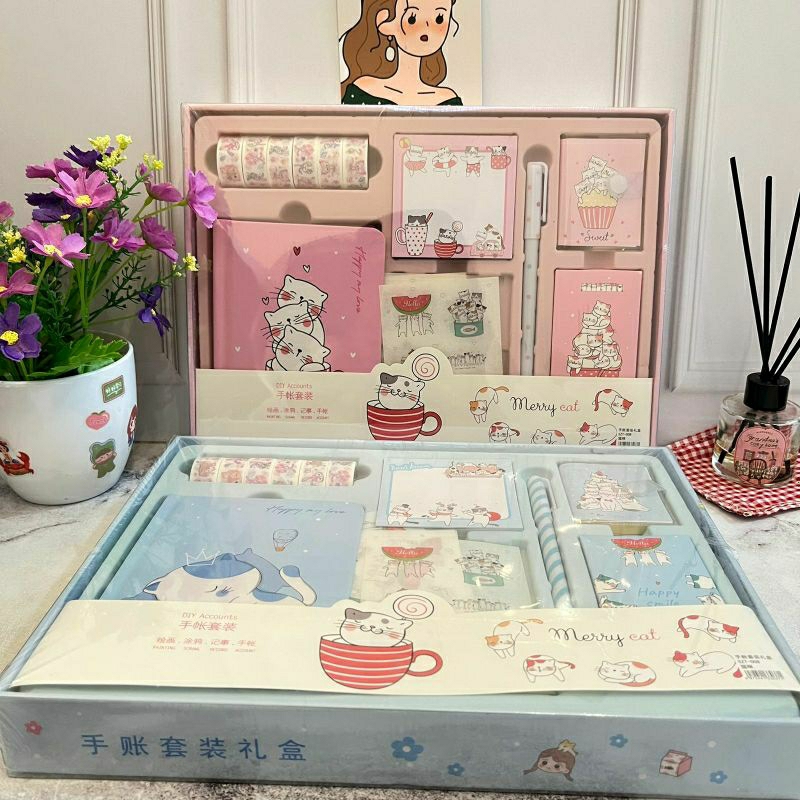 

Set 7 in 1 Jurnal Merey Cat set alat tulis lengkap viral lucu imut unik kekinian