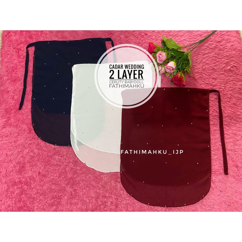 CADAR TALI 2 LAYER MANIK/Cadar Lepas siffon Fine/Tutup Cadar karet 2 layar/Cadar Tali 2 Layer Ceruty