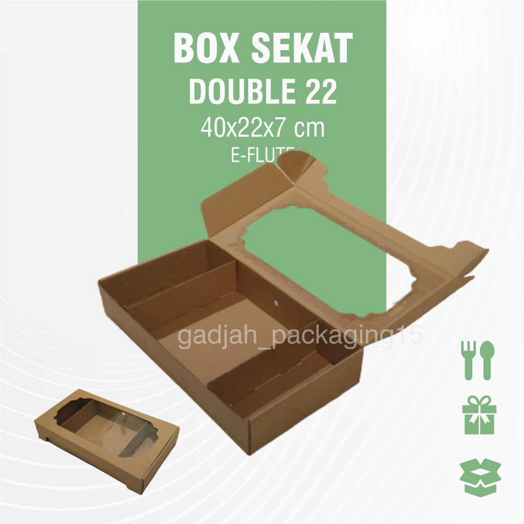 

BOX / DUS E-FLUTE WINDOW SEKAT DOUBLE / GANDA UKURAN 22