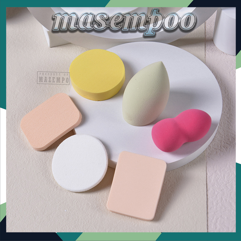 Spons Make up 1 Set Isi 6 Pcs Spons Foundation Pembersih Make Up Beauty Blender Sponge Bedak POWDER PUFF Makeup