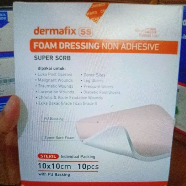 Dermafix ss Foam dressing non adhesive 10x 10cm