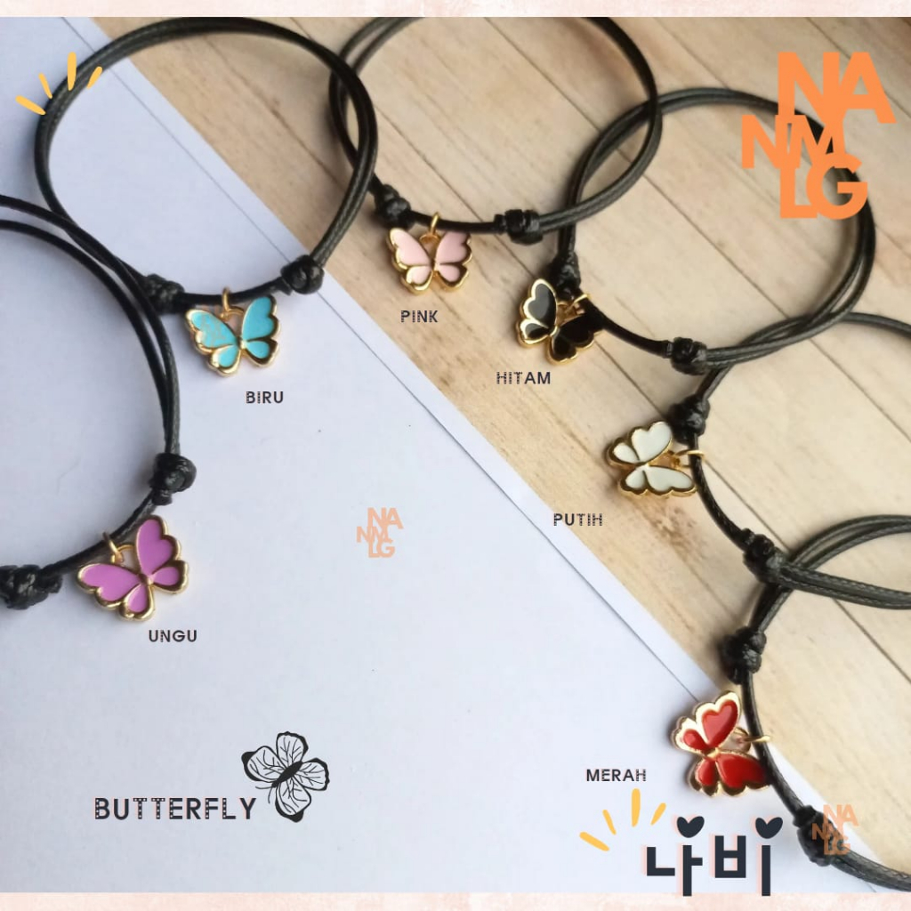 Gelang Tali Charm Kupu