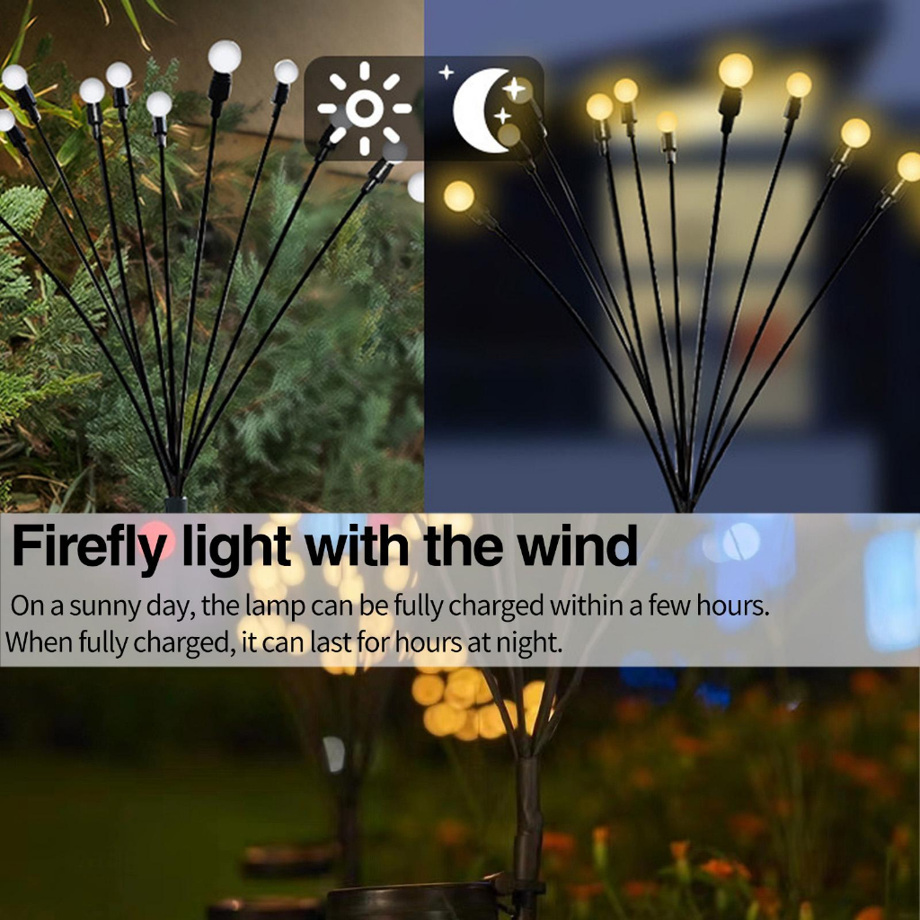 Lampu Solar LED Fireworks Decoration Waterproof 10 Heads - H10 - Multi-Color