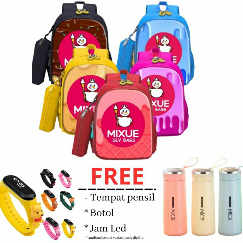 NIQABIS Tas Ransel Anak Laki Laki Perempuan Unisex Mixue Tas Sekolah Anak TK SD Murah