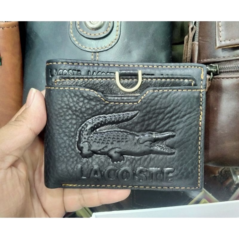 Dompet Kulit asli Pria Import keren murah kuat tebal Lacoste