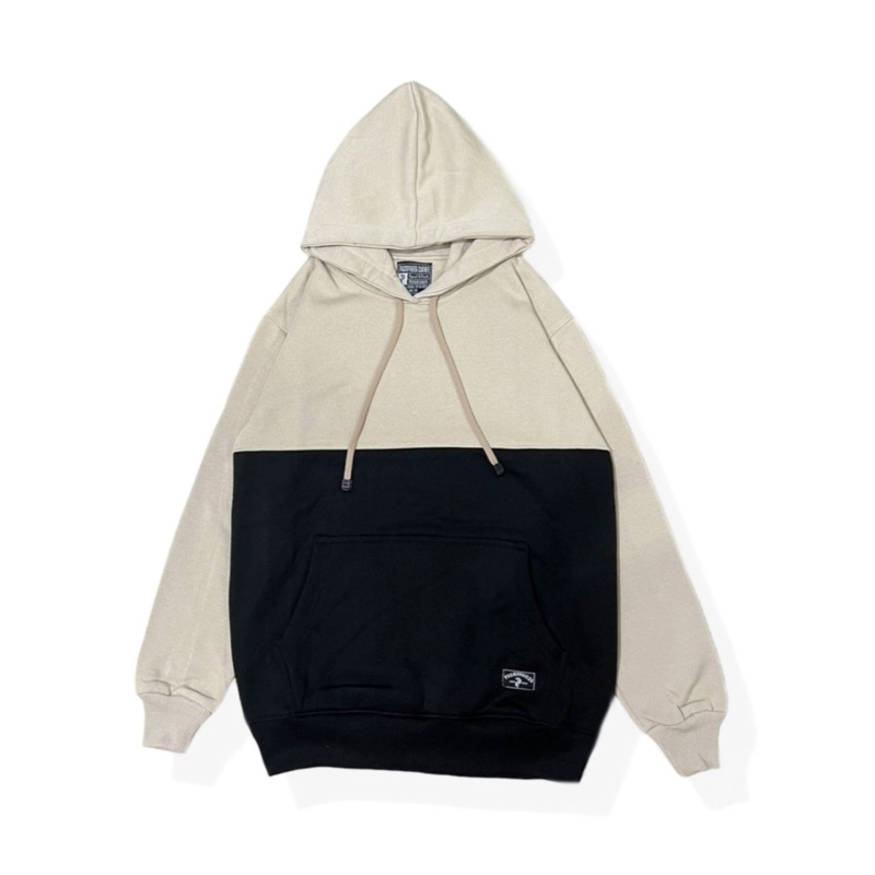 PHOMPPHIESS Hoodie Kombinasi Sweater Polos Pria Wanita