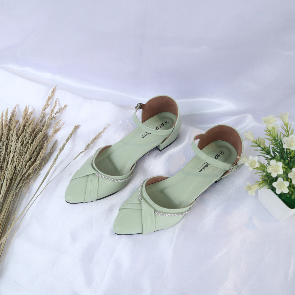 HMF Kaye Sepatu Hak Mules Wanita 3 cm AM01