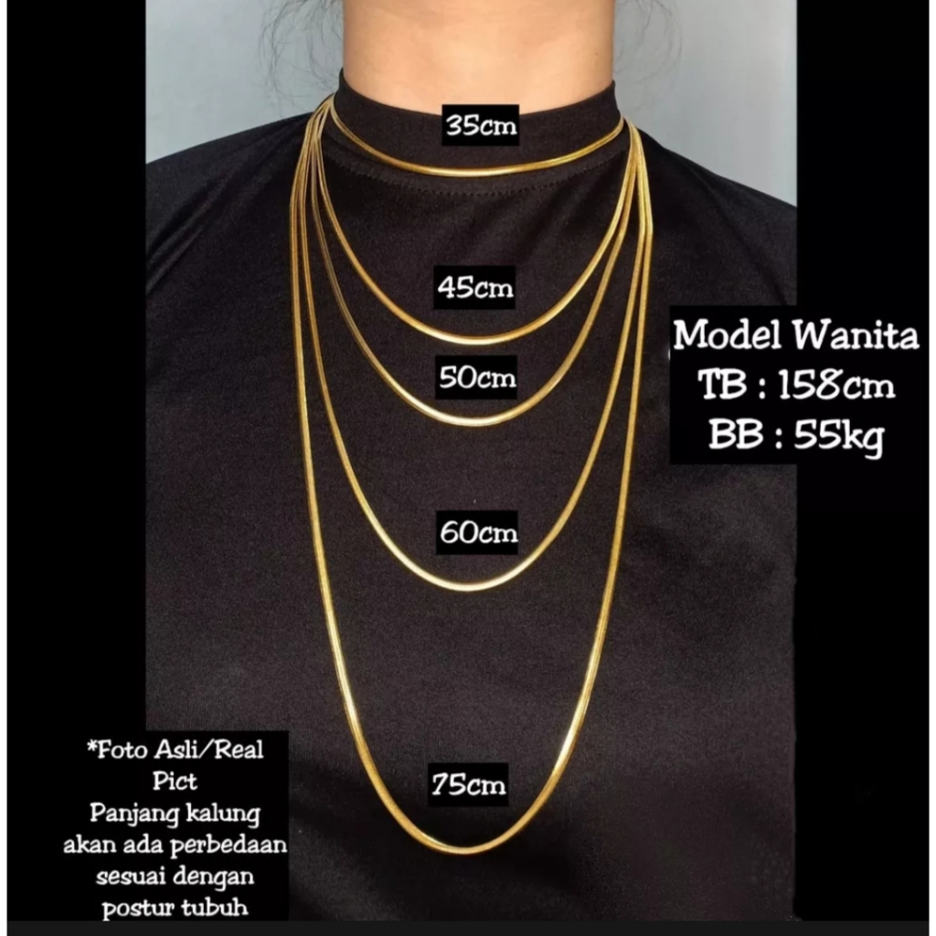 00% TITANIUM / KALUNG TITANIUM IMPORT / KALUNG TITANIUM PRIA &amp; WANITA ANTI KARAT / KALUNG LAPISAN EMAS ANTI KARAT / PERHIASAN IMPORT ANTI LUNTUR