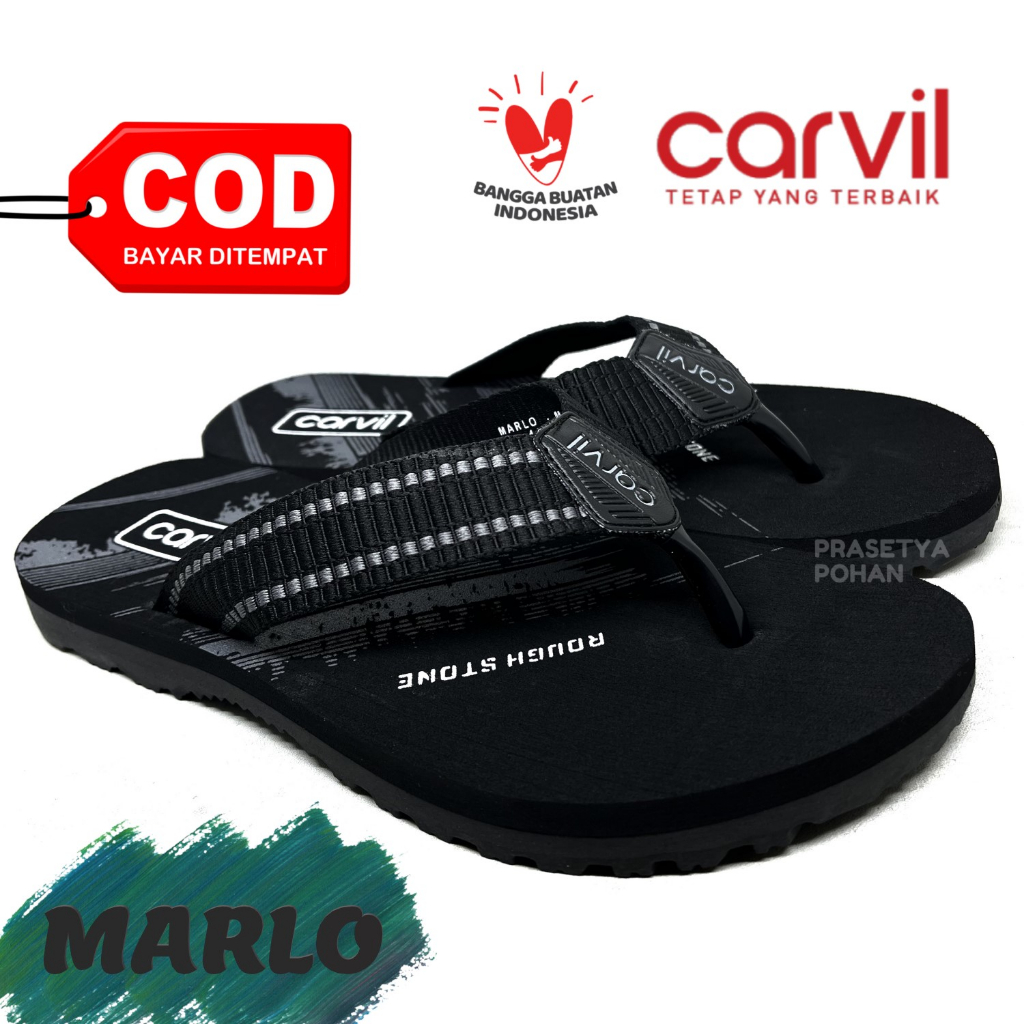 Sandal Pria Carvil Ukuran Besar 43 dan 44 Original Anti Air - Sendal Size JUMBO