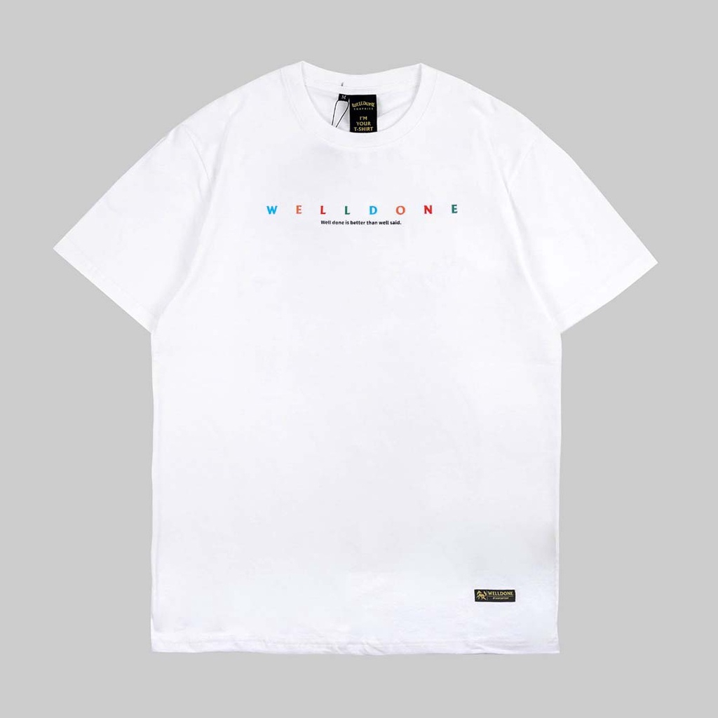 Tshirt Baju kaos Distro Welldone Typo / Kaos Distro Pria Wanita