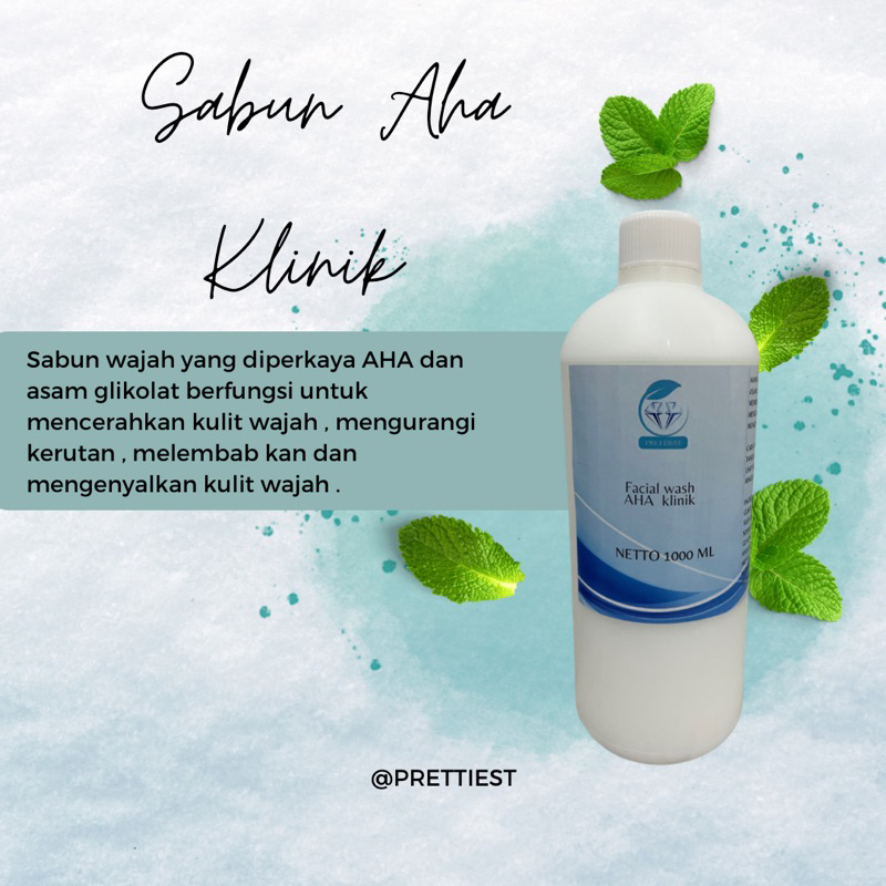 PRETTIEST || Sabun AHA Klinik Whitening || Sabun Farmasi Ukuran 1000 ML