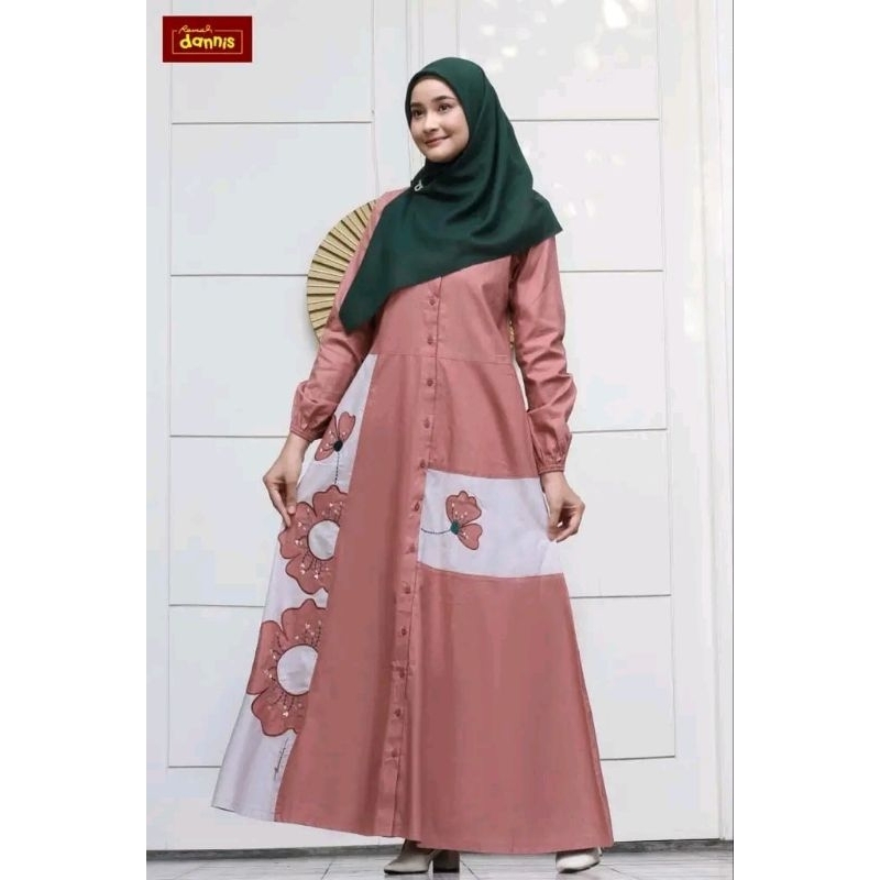 Gamis Dannis Perempuan Dewasa Busana Muslim Terbaru
