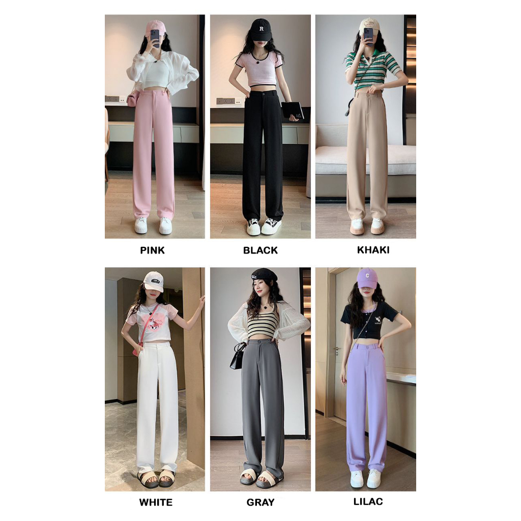 BEARYJEANS Celana Kain Wanita Highwaist Kulot Fabric Cullotes Straight Pants Celana Kulot Wanita - BJ085