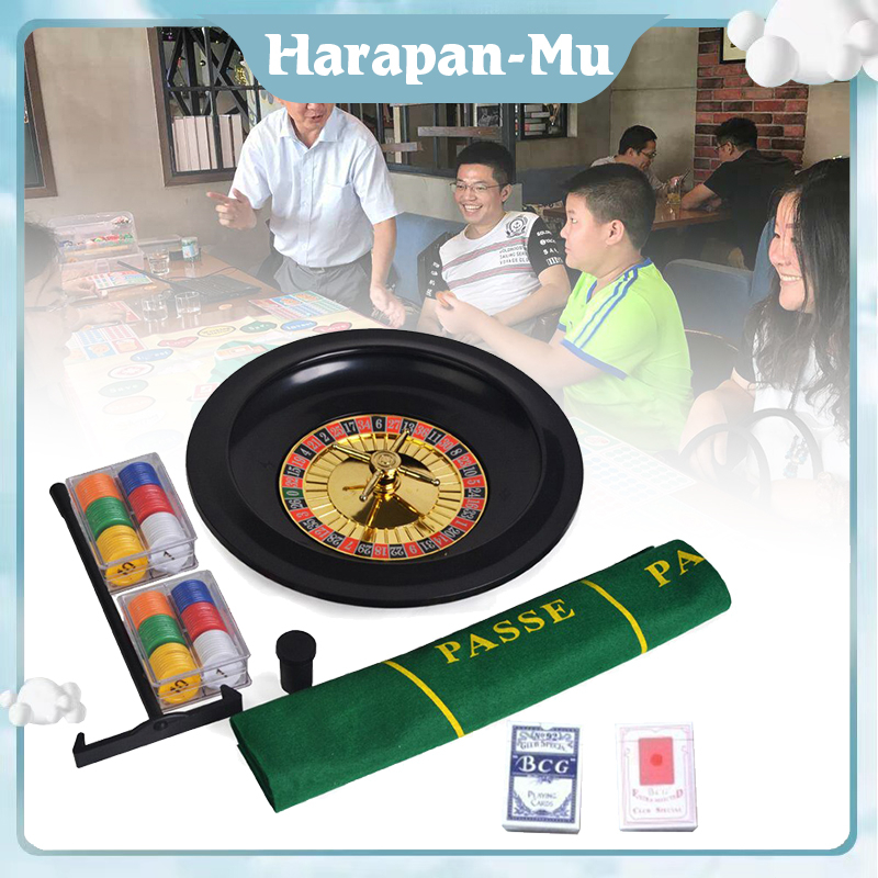 Roulette Casino Set 41cm Roulette Minum Permainan Pesta Roulette Wheel Permainan Rolet Pesta