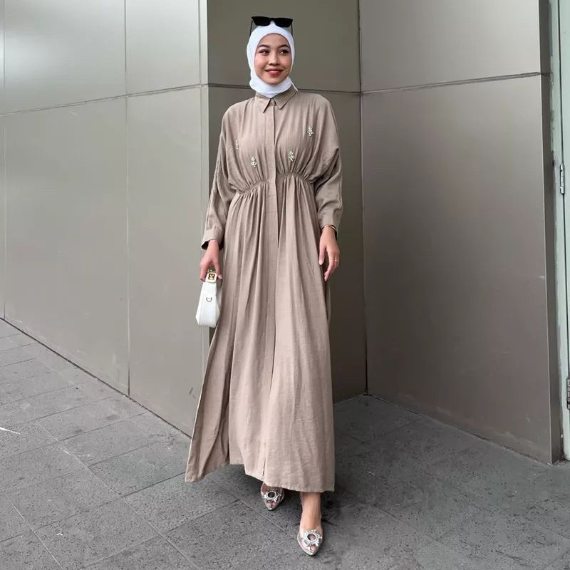 Moana Dress / Gamis Kerut Polo Linen