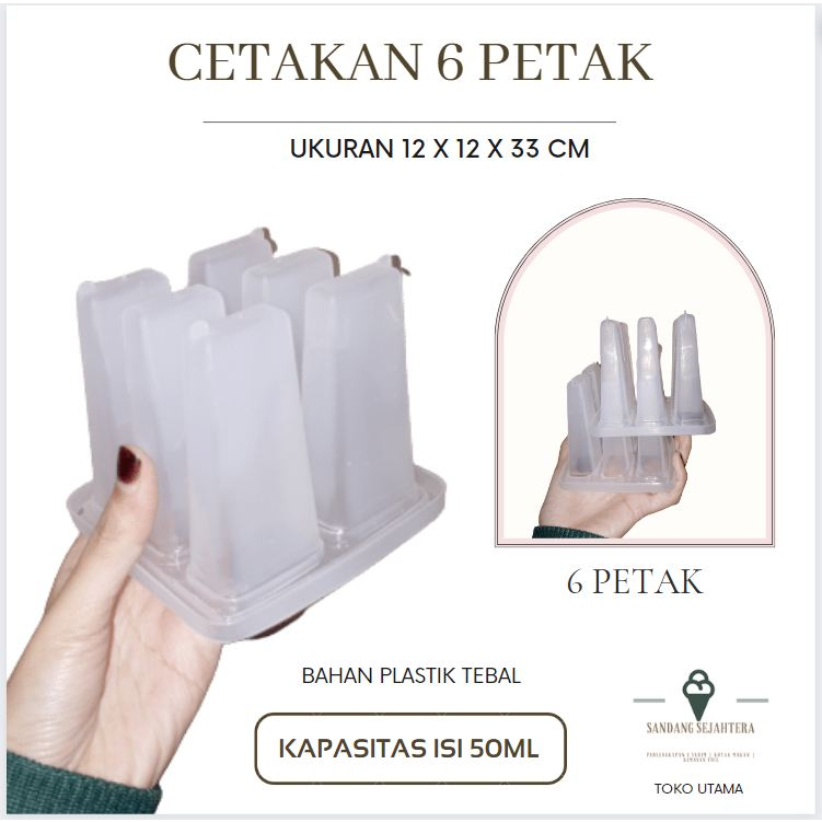 Cetakan es krim - Cetakan plastik loly 12 Slot, Jual Cetakan Es Krim