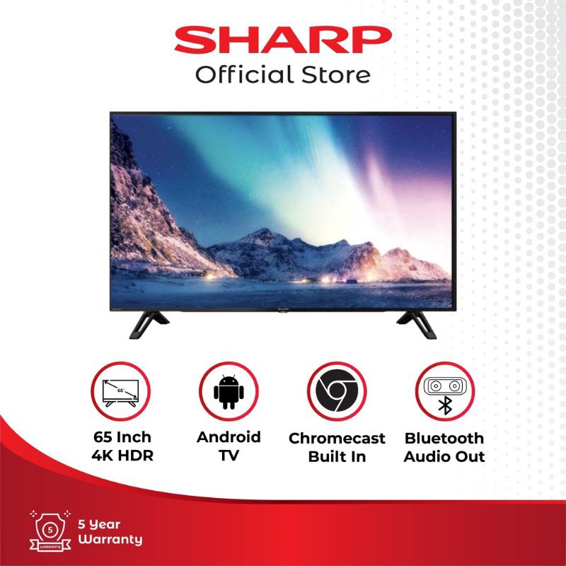 SHARP LED TV SMART ANDROID UHD 4K 65INCH 4T-C65DK1