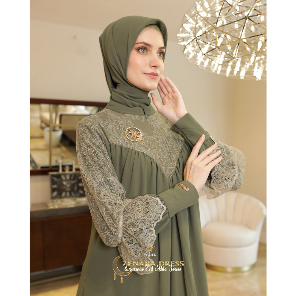 Baju Gamis Zenara Dress Set Jilbab Segiempat by Wwiek Muslimah-6