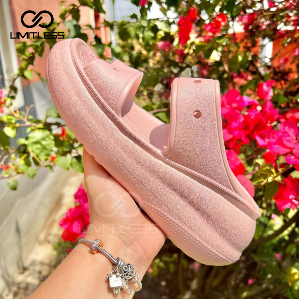 Sandal Slip On Wanita Casual YOONA Hak Tinggi Sendal Wanita Selop Clog Rubber Wedges Korea Platform Premium Sandal Crocss Kekinian