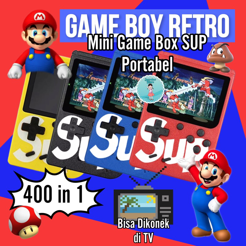 Gameboy Player Retro Mini 400 in 1 SUP 1 PLAYER 2 PLAYER free stick 400 Games  game boy game bot gamebot console Connect to TV or Gamepad Pocket game gamebot/GameBoy Retro Mini SUP 400 in 1 game box portable mainan anak