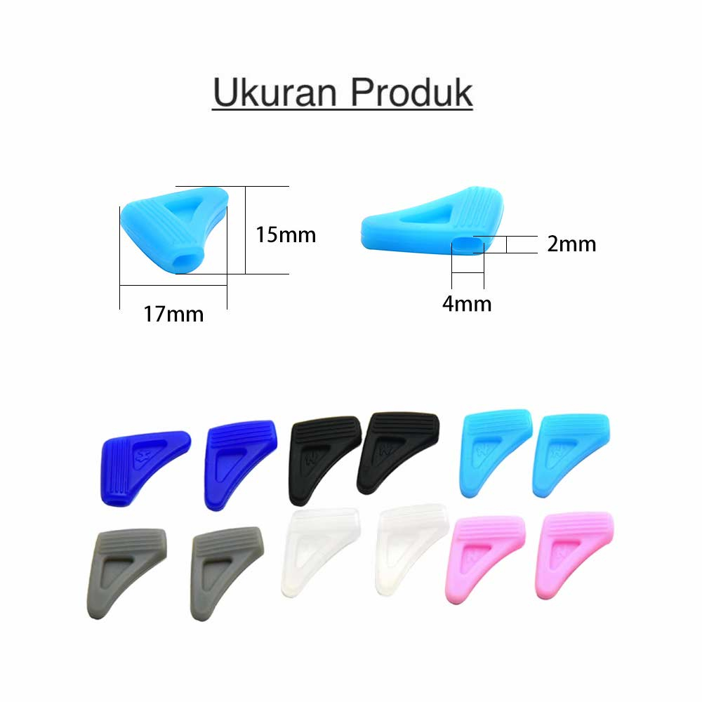 1 Pasang [ Transparan ] Pengait Kacamata Silikon - Anti Slip - Earhook Silicone - Penahan Hijab Style - KP8240