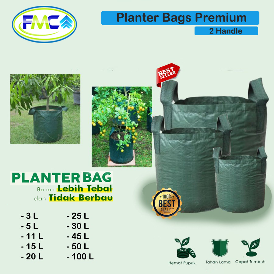 Pot Tanaman Planter Bag Planterbag 2 5 11 15 20 25 30 35 Liter Bags Media Tanam Semai Kuat Besar Sedang Kecil Premium