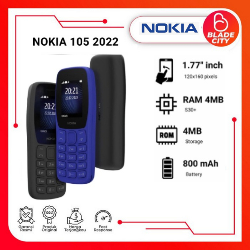 Nokia 105 2S-DS (2022) Handphone Nokia HP Jadul Nokia 105 2022 - Garansi Resmi