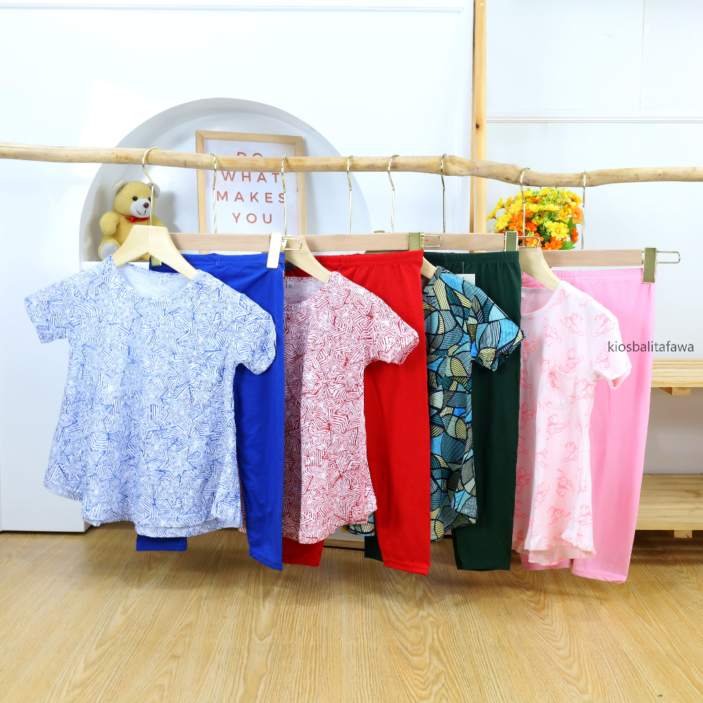 Setelan Namira Uk. 3-5 Tahun / Set Baju Atasan Bawahan Anak Perempuan Legging Panjang Import Polos Cewek Kaos Bahan Adem babycinnamon