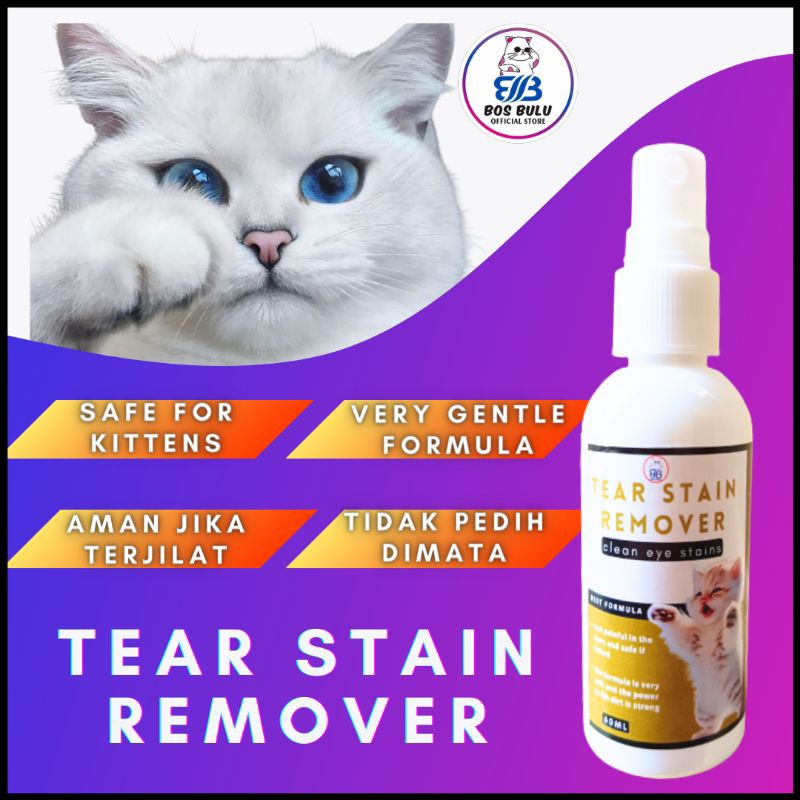 tearstain remover spray pembersih noda air mata hidung kucing 60ml