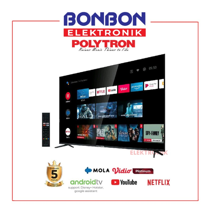 Polytron Smart Android TV 65 Inch PLD 65UG9959 Digital TV