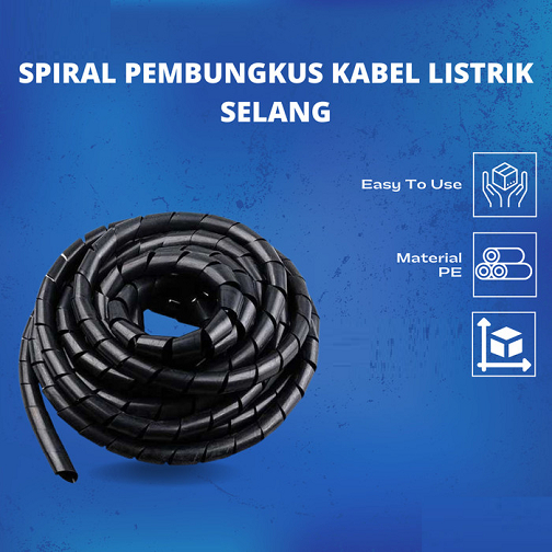 Spiral Fleksibel Pelindung Pembungkus Kabel Listrik Power - Selang Plastik Kabel Organizer