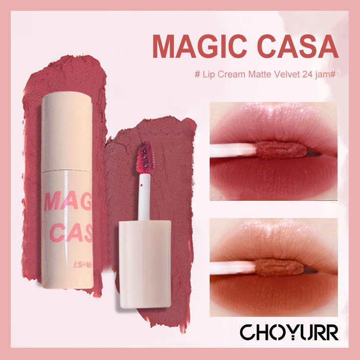 【COD】MAGIC CASA Lip Cream Matte Velvet Lipstick Tahan Lama Lip Mud 24 jam-Tahan Nyaman dan Lembap Bibir-CH