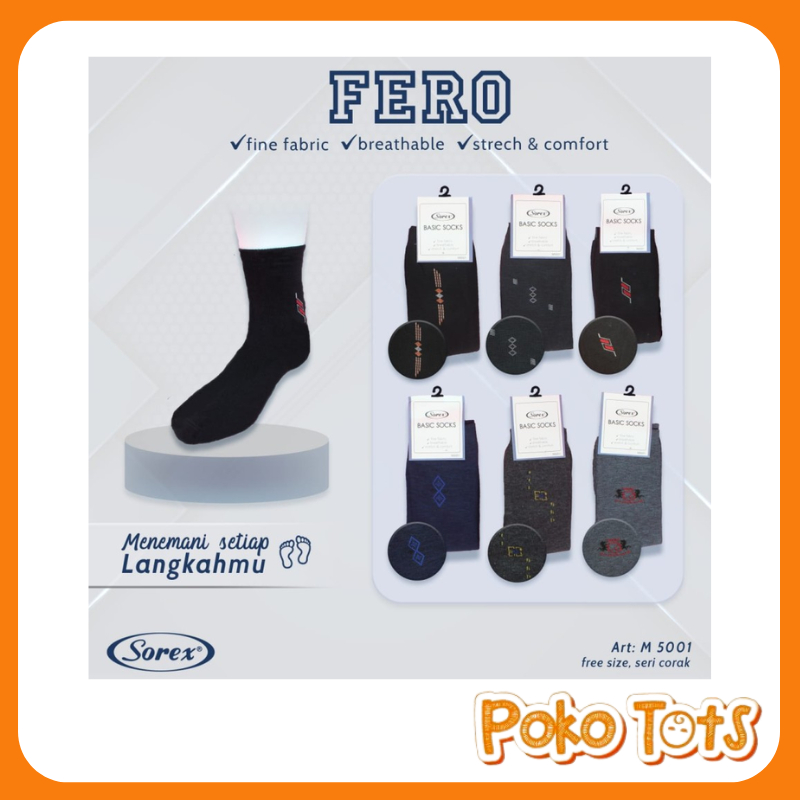 Sorex Socks Men M5001 Kaos Kaki Pria Basic Socks Freesize Dewasa Kaos Kaki Pria