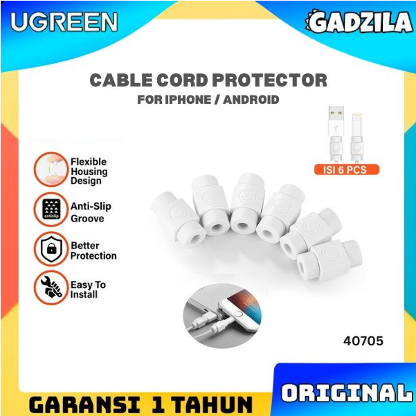 UGREEN 6PCS Cable Cord Holder Protector Pelindung Organizer Kabel Data HP Android Iphone 40705