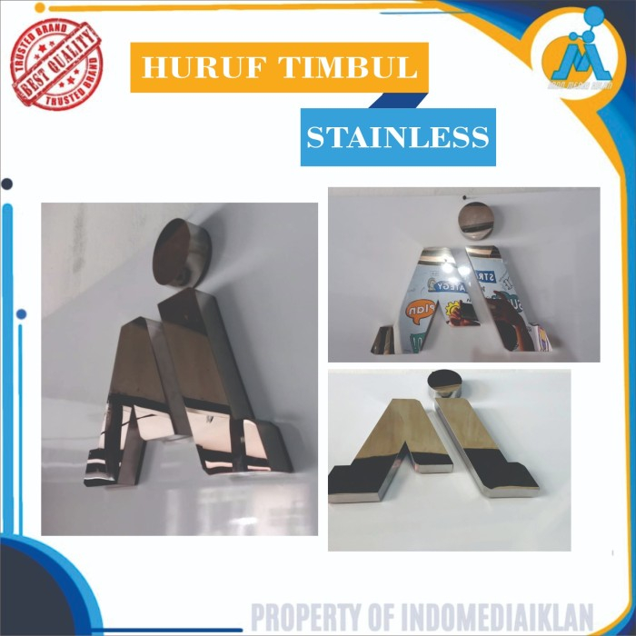 huruf timbul stainless