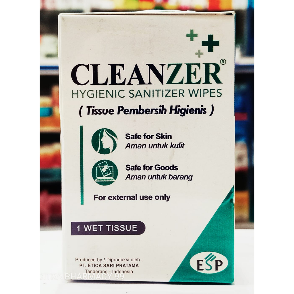 Tissue Basah Antiseptik 𝐂𝐥𝐞𝐚𝐧𝐳𝐞𝐫 𝐇𝐲𝐠𝐢𝐞𝐧𝐢𝐜 Sanitizer Wipes - 𝟏 𝐊𝐎𝐓𝐀𝐊 𝐈𝐒𝐈 𝟏𝟎 𝐒𝐀𝐂𝐇𝐄𝐓