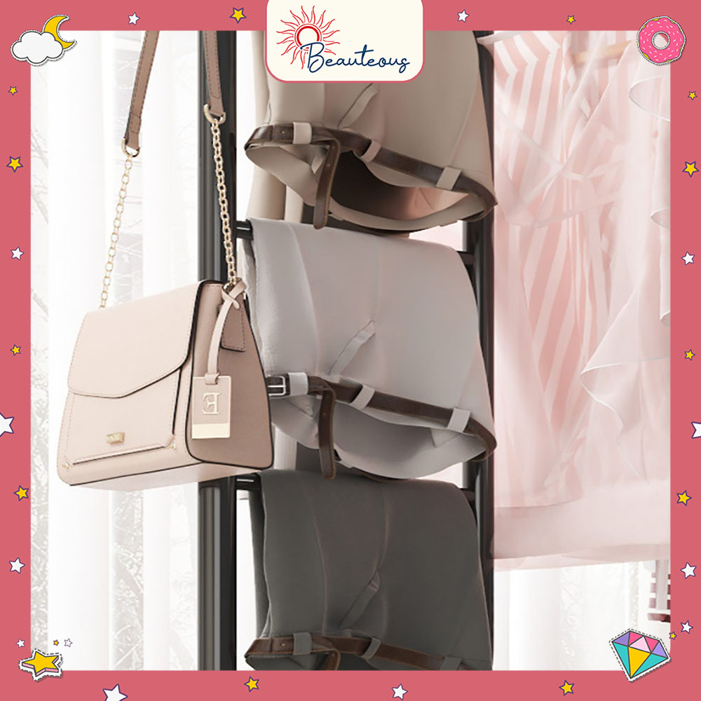 Rak Hijab Tingkat Stand Hanger Hijab Jilbab Gantungan Tas Celana Gawang Besi