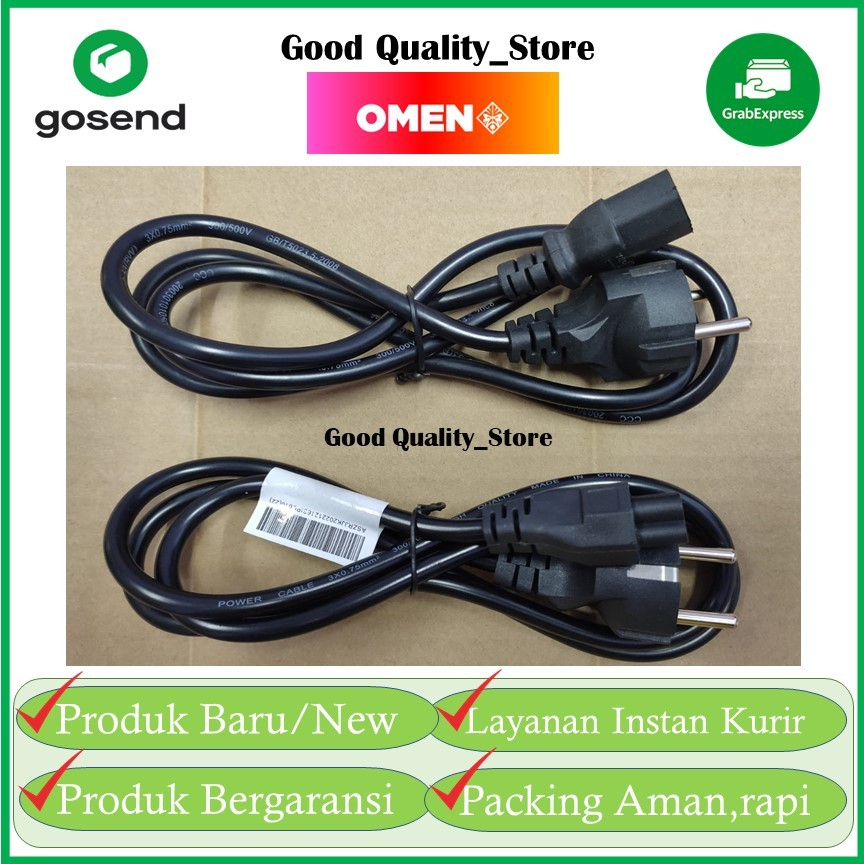 Kabel power adaptor HP Omen 15 Omen 16 Omen 17 3 lubang Terbaru