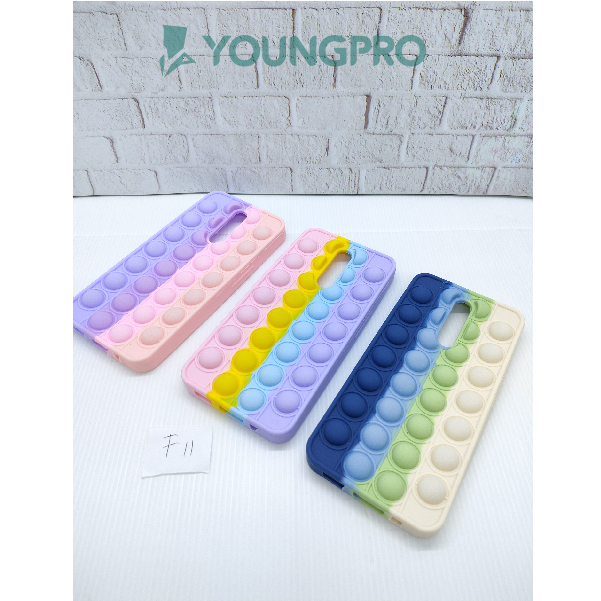 SILICONE CASE POP IT OPPO F11 - CASE PENGHILANG STRESS RAINBOW