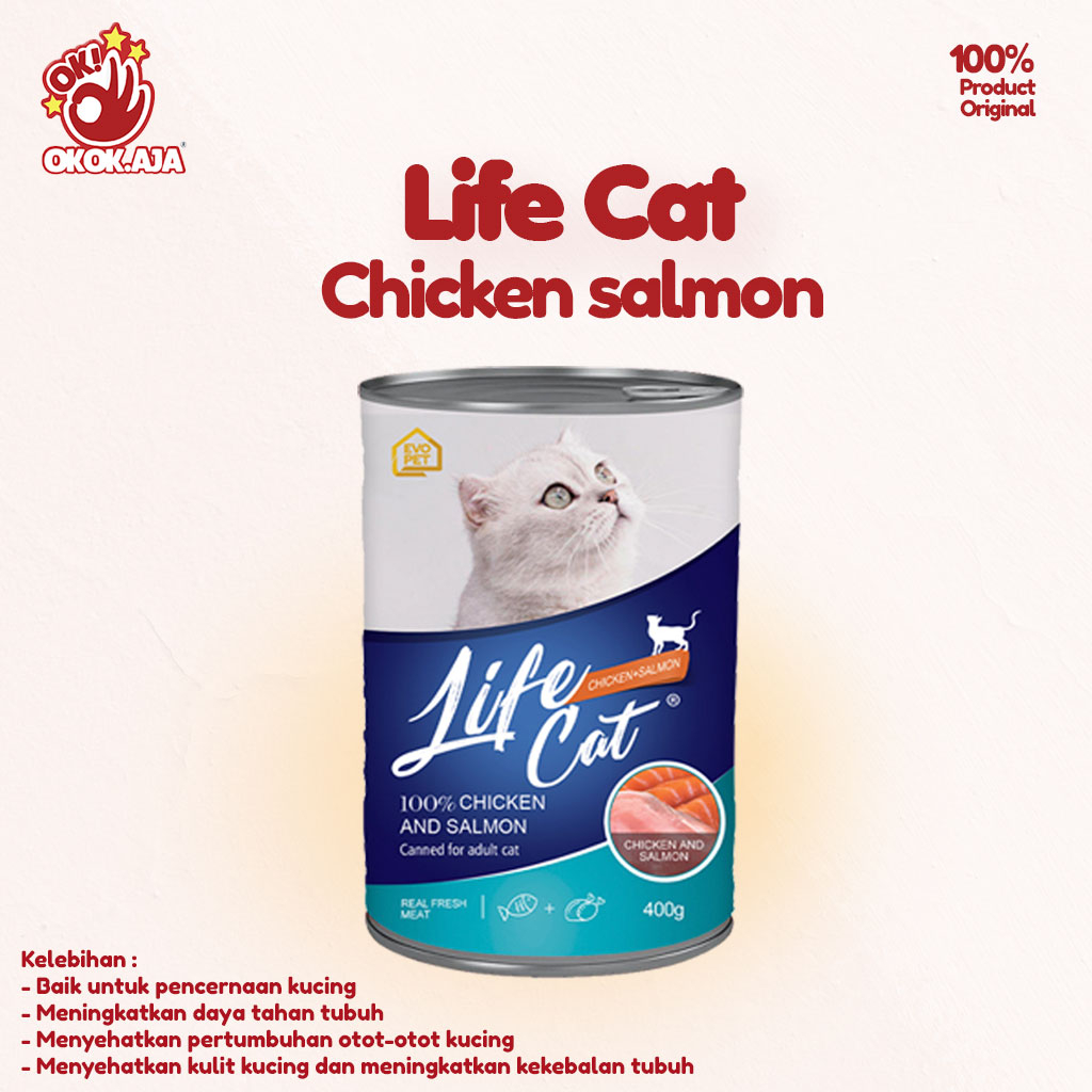 LIFE CAT kaleng 400gr isi 24pcs ( 1 dus ) Makanan kucing basah premium dan murah khusus GRAB GOSEND