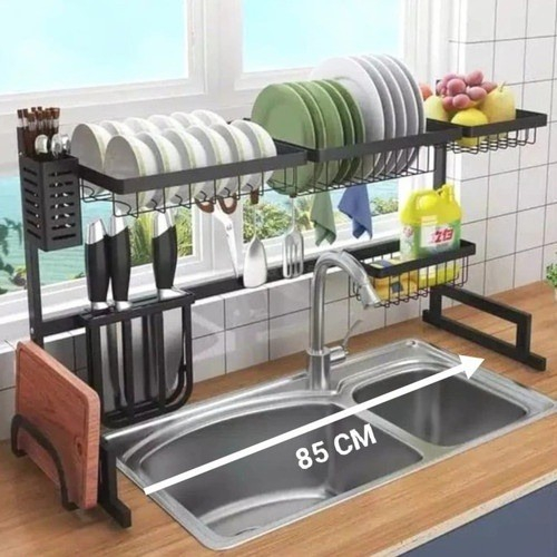 SHENAR RAK PIRING WASTAFEL PORTABLE STAINLESS STEEL ANTI KARAT 85CM-65CM